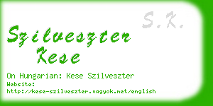 szilveszter kese business card